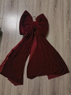 Duża Kokarda świąteczna czerwona 50x80cm na choinkę drzwi okno kokardka