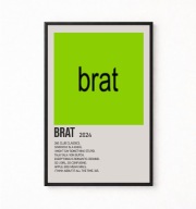Plakat A4 z ramką CHARLIE XCX "BRAT" 21x29,7cm