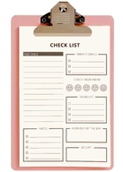 PLANER DZIENNY Z PODKŁADKĄ I KLIPSEM Lista Zadań Zakupów A5 80 Kartek