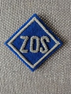 Naszywka Zakładowy Oddział Samoobrony, haftowana bajorkiem lata60-70.