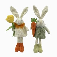 Króliki zające 38cm dekoracja ozdoba wielkanocna wiosenna 2 sztuki