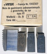 NOŻE VIRAX DO GWINTOWNICY R 1.1/4” Nr 1362307 JEDNORAMIENNYCH Z GRZECHOTKĄ