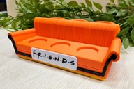 Sofa pomarańczowa ekspozytor na figurki FRIENDS z McDonalds + BRELOCZEK!