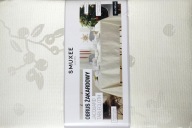 Obrus żakardowy ecru ze złotą nitką Smukee 140x300 plamoodporny 234