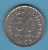 (1AR23) Argentyna 50 centavo, 1955