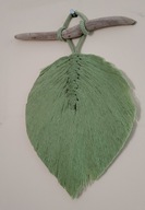 makrama 1 z 11 zielony liść,zrób własna kompozycję -rękodzieło