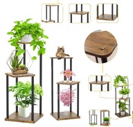 KWIETNIK STOJĄCY STOJAK NA KWIATY KSIĄŻKI ROŚLINY METALOWY DREWNIANY LOFT