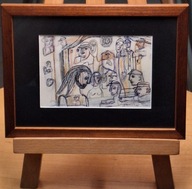 Levkovitch (1936-2025) TŁUM OBSERWATORÓW 1974 PRACA SYGNOWANA