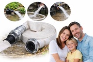 WĄŻ STRAŻACKI PARCIANY 20 M Z SZYBKOZŁĄCZKĄ DO WODY DO SZAMBA DO POMPY