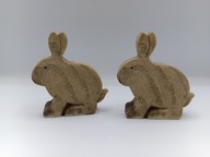 dwa (2) Zające szaraczki króliki prześliczne figurki - ciężkie jak kamienie