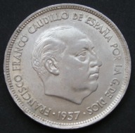 Hiszpania 25 peset 1957 - generał Francisco Franco - Caudillo
