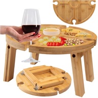 DESKA DO SERÓW WĘDLIN PRZEKĄSEK PRZYSTAWEK OKRĄGŁA DREWNIANA NA NÓŻKACH