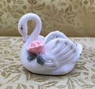 AŻUROWY łabędź pojemniczek PIEKNY z porcelany