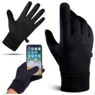 RĘKAWICZKI ZIMOWE DOTYKOWE ROWER WODOODPORNE WIATROSZCZELNE UNISEKS CZARNE