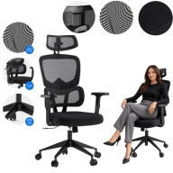 Fotel Biurowy Obrotowy Materiałowy Regulowany Ergonomiczny Wentylowany