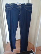 janina straight 46 spodnie dżins proste ze średnim stanem granatowe