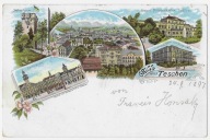 E51 Cieszyn Gruss aus Teschen Składanka Litografia 1897 rok Wczesna !