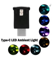 Lampka LED USB-C do auta RGB Ambient Light 8 kolorów oświetlenie wnętrza