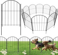 OGRODZENIE OGRODOWE ZESTAW 10 PANELI 43x300cm METALOWE WYTRZYMAŁE CZARNE