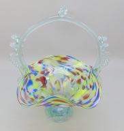 Koszyk szklany PRL - wys. 28 cm