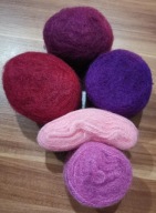 Zestaw włóczek Angora czerwień, bordo , fiolet 176 g - odcienie różu gratis