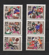 Znaczki Niemcy DDR Ilustracje z bajki "Kot w butach"1970r.