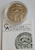 Moneta Jeż uszaty 1 Uncja Srebra Kryształy Swarovski Mongolia 2012 Srebro