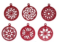 BOMBKI AŻUROWE MANDALE CZERWONE 6 SZTUK