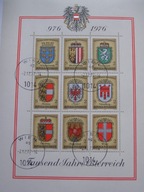 Austria - 1000 lat Państwa - herby - Mi. bl.4 kasowany