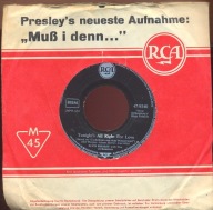 ELVIS PRESLEY - WOODEN HEART - TONIGHT'S ALL RIGHT FOR LOVE - 1PRESS