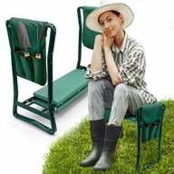 KLĘCZNIK OGRODOWY TABORET KRZESŁO DO OGRODU SKŁADANE 2W1 + ORGANIZER