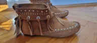 Botki zamszowe styl indiański frędzle boho H&M nowe r.37 (jak Minnetonka)