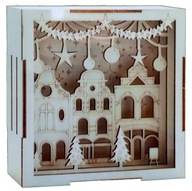 Drewniane Puzzle 3D SCENKA ŚWIĄTECZNA OBRAZEK PRZESTRZENNY Boże Narodzenie
