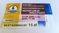 bilet MOTOR Lublin - WISŁA Płock 22.04.2009