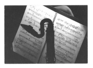 Pocztówka - Cień klarnetu i partytura / nuty ...