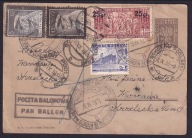 1935 Poczta balonowa Gordon-Benetta w Warszawie balon Legionowo Fi Cp 64