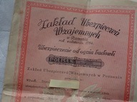 Polisa ubezpieczenia od ognia 1939 Ujście powiat Chodzież