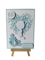 ZAWIADOMIENIA KOMUNIA CHŁOPIEC W SERCU C6 BŁEKIT - BIEL