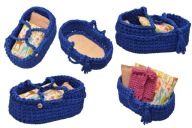 Koszyk ze sznurka + pościel, nosidełko dla lali, misia, kosz Mojżesza.