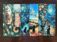 Zakładki do książki Cats ART Urocze Kotki Koty mix Księżyc malowane 6 szt