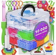 KORALIKI WODNE DIY 10000 SZTUK KUFEREK XL MEGA ZESTAW Z AKCESORIAMI