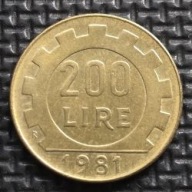 *WŁOCHY [0089]*200 Lirów 1981r. Republika Włoska, Legenda 200 LIRE