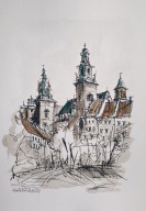 Kraków akwarela format a4 autor R. Kępa