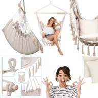 FOTEL WISZĄCY OGRODOWY KRZESŁO BRAZYLIJSKIE HUŚTAWKA HAMAK WISZĄCY