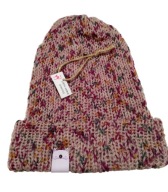 Lekka, wełniana czapka w ciapki, brudny róż,merino, handmade, unikat