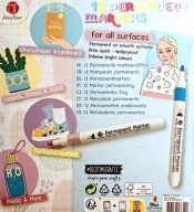 Marker permanentny wielokolorowy DecoTime 12 szt.