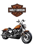 Wydruk CUKROWY na tort masa HARLEY DAVIDSON motor zestaw POSTACI tekst