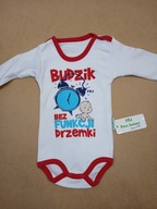 Body dziecięce niemowlęce długi rękaw z nadrukiem rozmiar 74