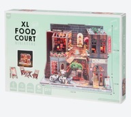Miniaturowy domek DIY LED Food Court XL Dźwięk ZRÓB TO SAM