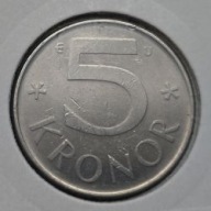 *SZWECJA [0081]*5 koron 1984 (SVERIGE) Król Karol XVI Gustaw, 5 KRONOR Herb